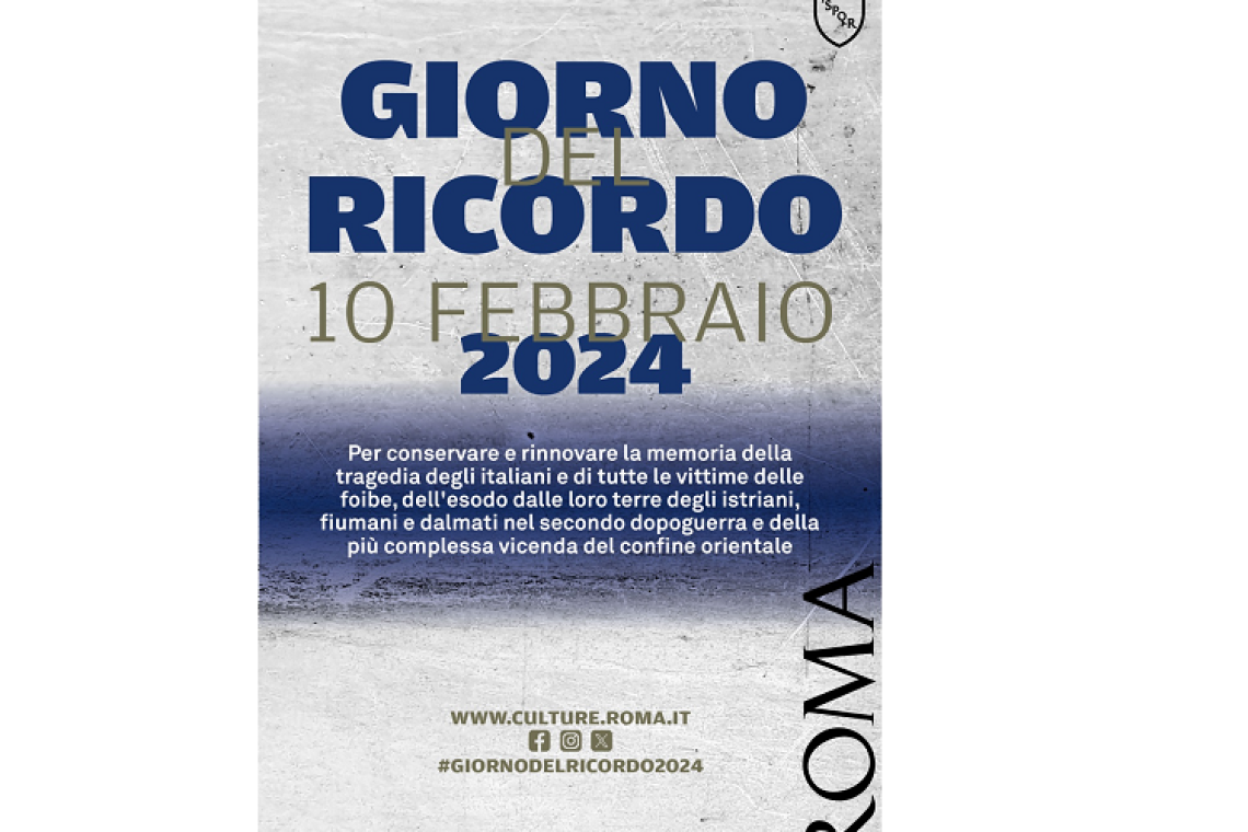 20 anni di Giorno del Ricordo. Roma celebra la ricorrenza con iniziative rivolte ai cittadini e ai giovani delle scuole