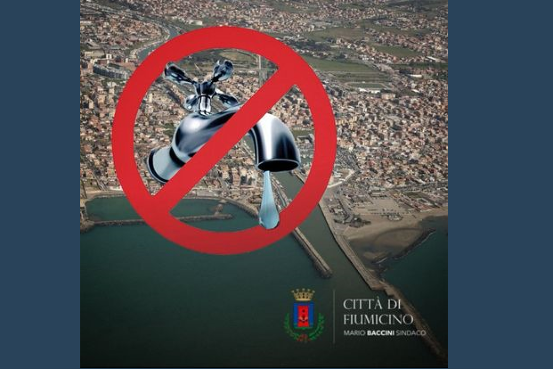 L'8/3/2024, sospensione del flusso idrico in alcune zone di Fiumicino per lavori. Predisposte autobotti. 