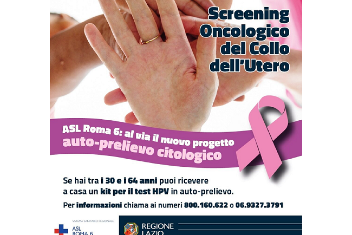 Asl Roma 6: al via il progetto di auto-prelievo citologico per lo screening oncologico del collo dell'utero