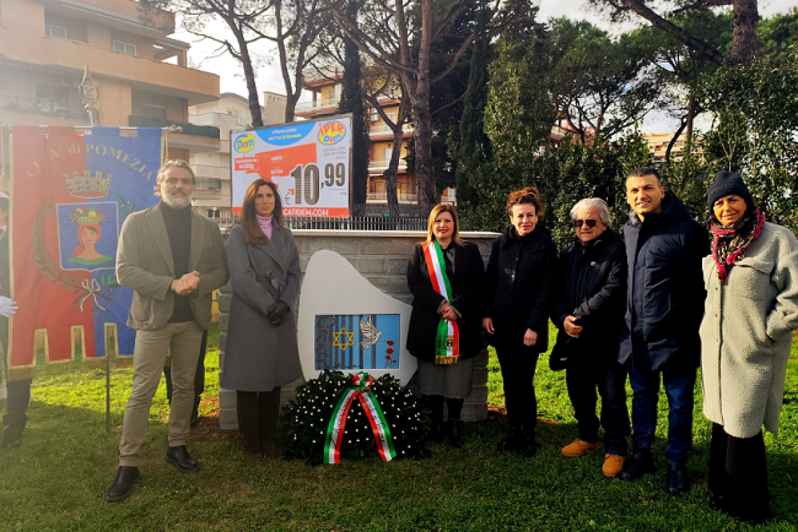 Giorno della Memoria. Pomezia, inaugurato il monumento creato dagli alunni della Scuola Marone e dal CEFMECTP in collaborazione con l’Unione delle Comunità Ebraiche Italiane