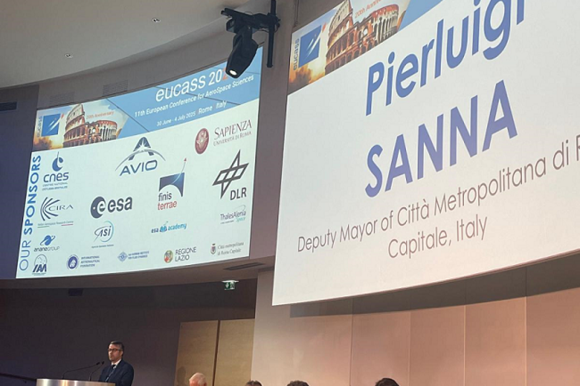 EUCASS 2025, il Vicesindaco Città metropolitana di Roma Capitale Pierluigi Sanna alla conferenza europea Aerospazio: &quot;Pronti al 2026 per la presidenza di CVA&quot;
