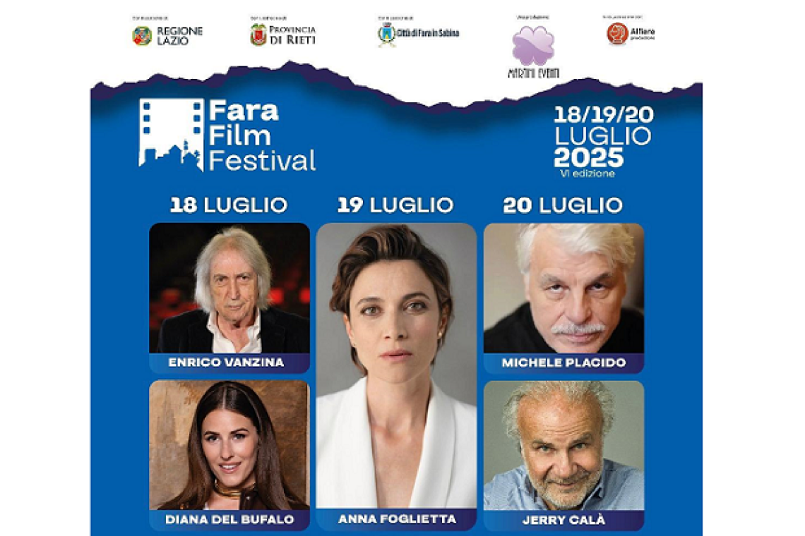 Fara Film Festival, la 6a edizione dal 18 al 20 luglio nel borgo di Fara in Sabina
