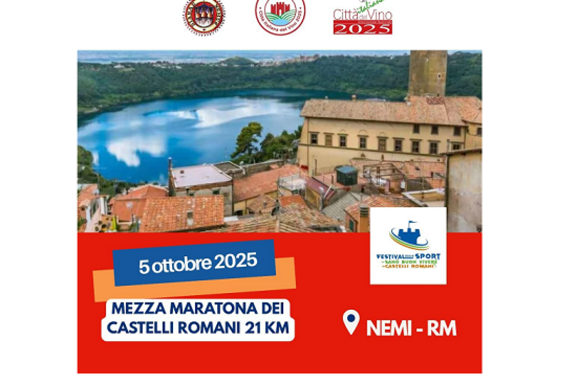 A Nemi la 26ª edizione della Mezza Maratona dei Castelli Romani