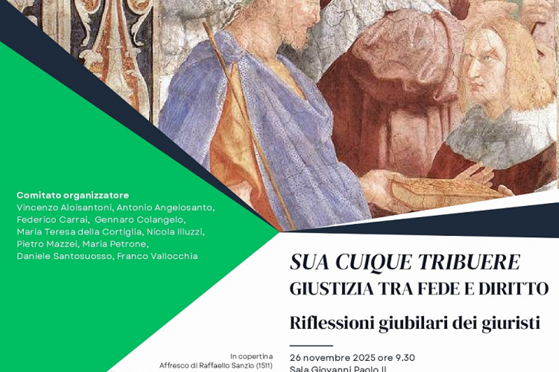 Giustizia tra fede e diritto: convegno a Roma il 26 Novembre