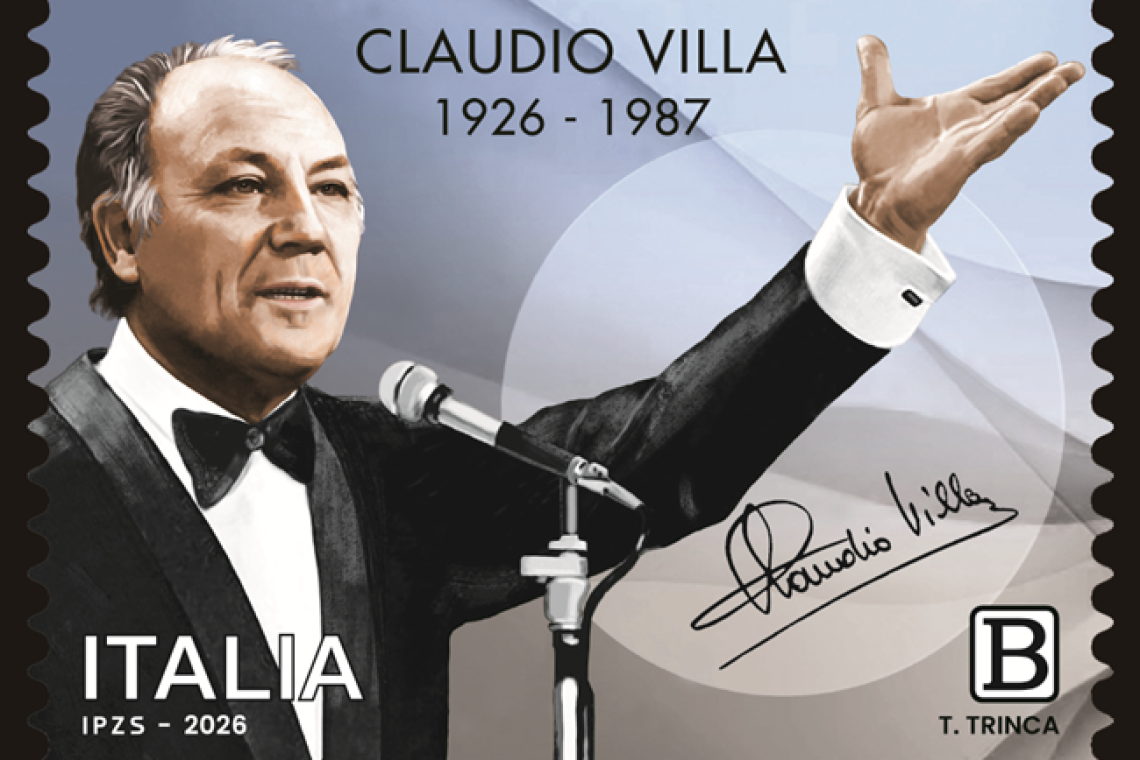 Poste italiane: il 29 gennaio, per il centenario della nascita di Claudio Villa, il MIMIT emette un francobollo commemorativo