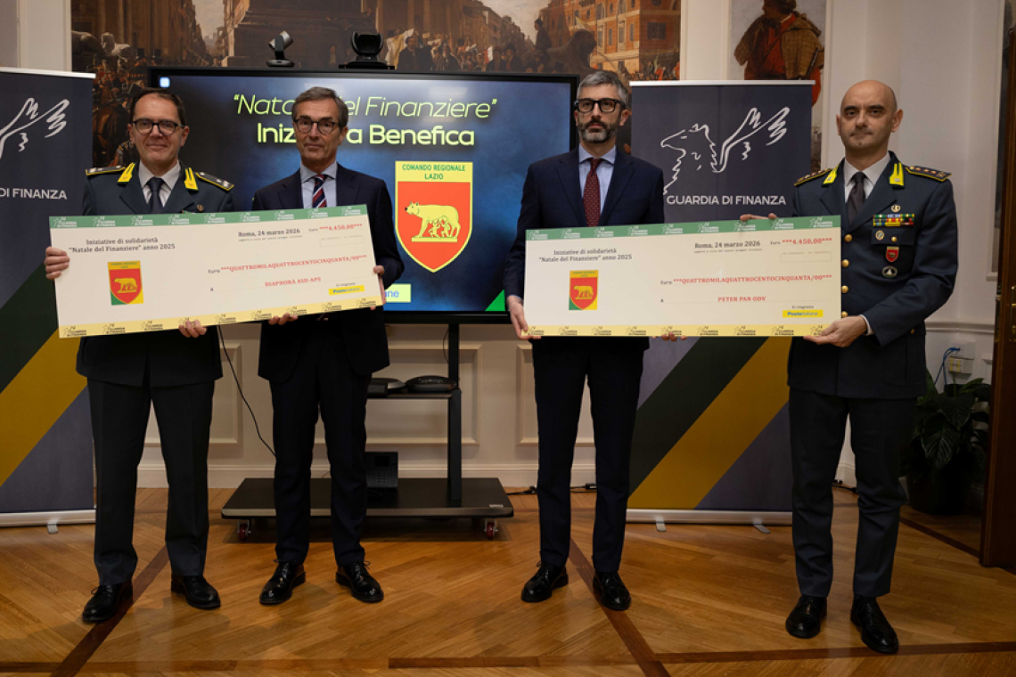 Guardia di Finanza Lazio e Poste Italiane: oltre 22.000 euro per progetti sociali a favore delle categorie vulnerabili