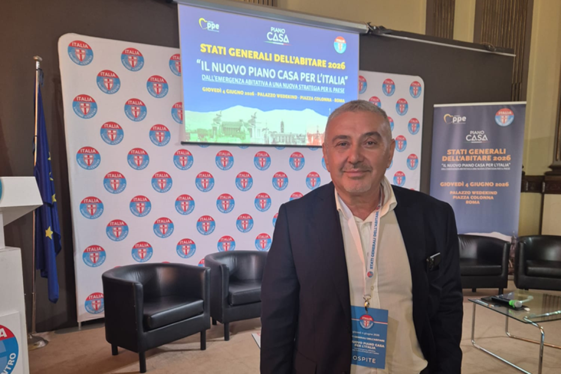 L'Assessore alle Politiche della Casa del Comune di Fiumicino, Angelo Caroccia, a Roma, agli Stati Generali dell'Abitare 2026.