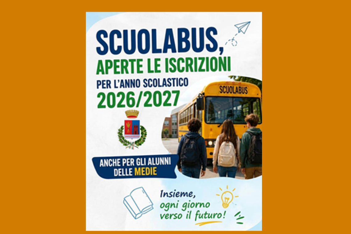 Scuolabus, aperte le iscrizioni per l'anno scolastico 2026/2027. Anche per gli alunni delle medie