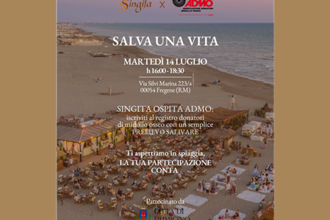 “Salva una vita”: a Fregene un evento dedicato alla donazione di midollo osseo