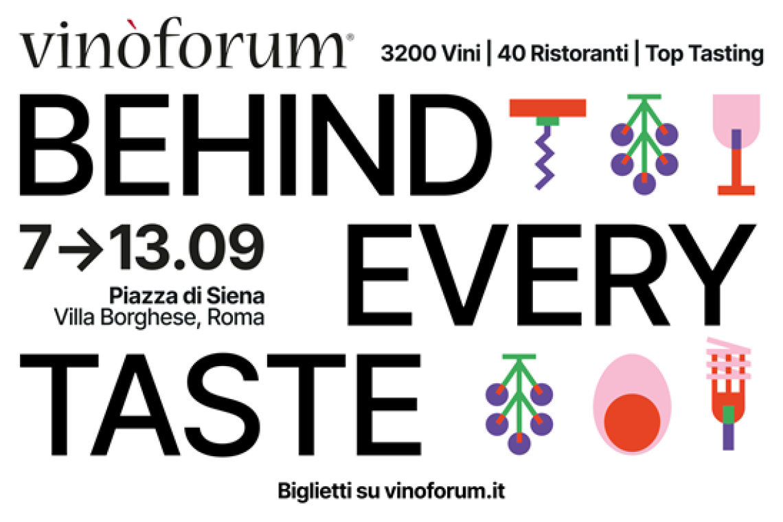Vinòforum 2026 torna a Villa Borghese per la sua ventitreesima edizione da dal 7 ala 13 settembre 2026 a Piazza di Siena