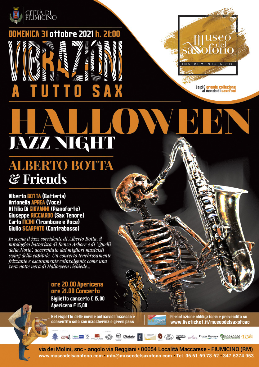 Halloween Jazz night al Museo del Sax con Alberto Botta & friends 31 ottobre